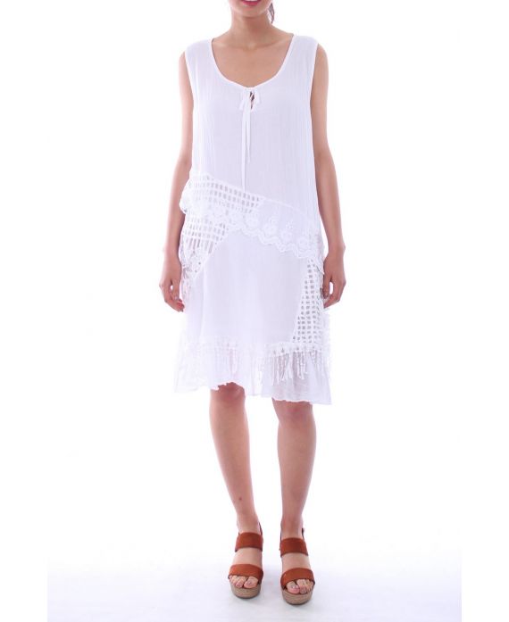 TÚNICA VESTIDO DE ENCAJE 0118-BLANCO