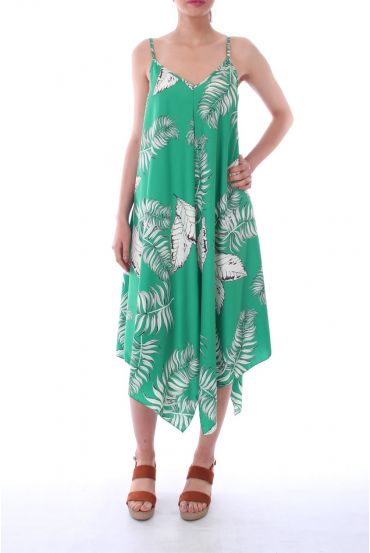 KLEID DRUCKT TROPICAL 0119 GRÜN