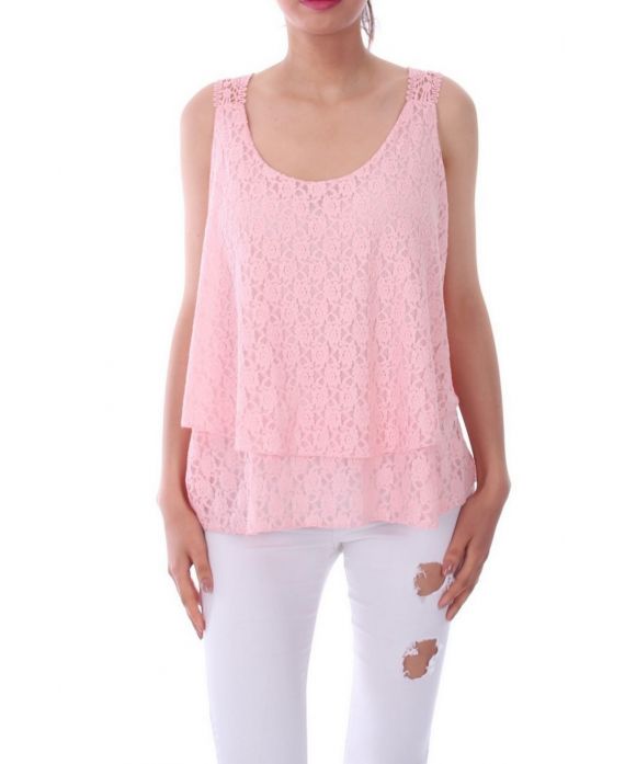 LACE TOP 0110 ROZE