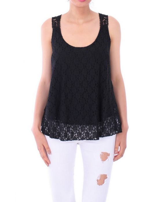 LACE TOP 0110 ZWART