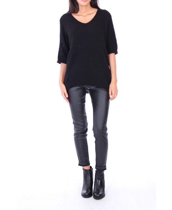 V NECK SWEATER 0154 BLACK