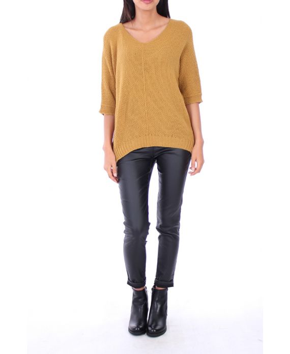 V NECK SWEATER 0154 MUSTARD