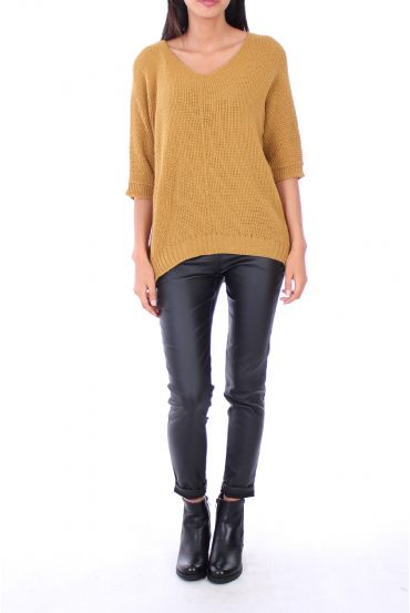 V NECK SWEATER 0154 MUSTARD