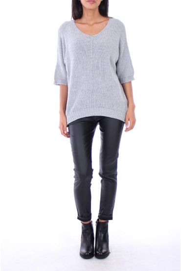 V NECK SWEATER 0154 GREY