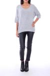 PULL COL V 0154 GRIS