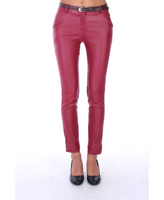 BROEK OLIE FAUX X 4 S-M-L-XL-0161 BORDEAUX