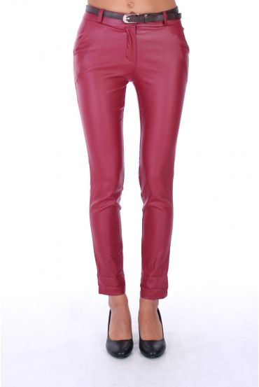 PANTALON HUILE SIMILI X 4 S-M-L-XL 0161 BORDEAUX