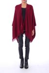 PONCHO HAS FRINGES 0119 BORDEAUX