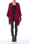 PONCHO HAS FRINGES 0119 BORDEAUX