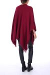 PONCHO HAS FRINGES 0119 BORDEAUX