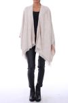 PONCHO HAS FRINGES 0119 BEIGE