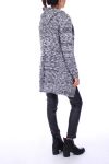 GILET LONG A CAPUCHE 0148 NOIR