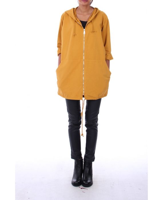 VESTE ZIPEE HOOD 0150 MUSTARD