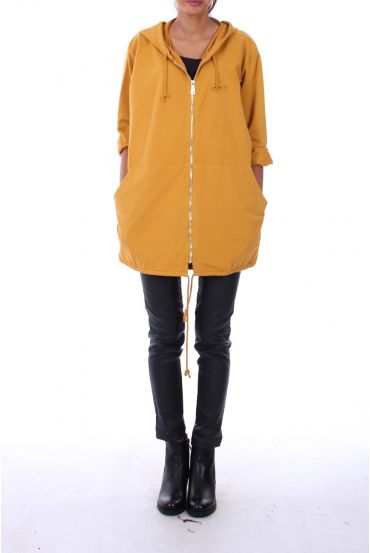 VESTE ZIPEE HOOD 0150 MUSTARD