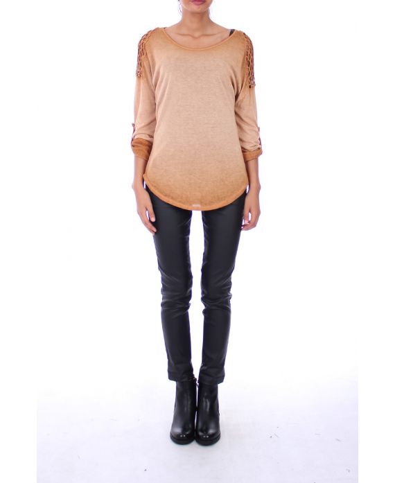 T-SHIRT SHOULDERS FANCY 0140 CAMEL