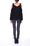 SWEATER HAS TIE MOHAIR 0123 BLACK