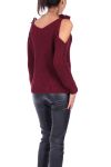 PULL A NOUER MOHAIR 0123 BORDEAUX