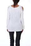 SWEATER RHINESTONE MOHAIR 0122 WHITE