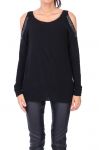 MAGLIONE STRASS MOHAIR 0122 NERO