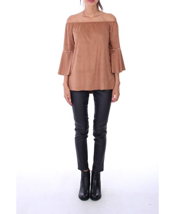 TUNIC NUBUCK BEADS 0173 CAMEL