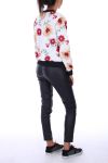 BOMBER IMPRIME 0174 FLEURS BLANC