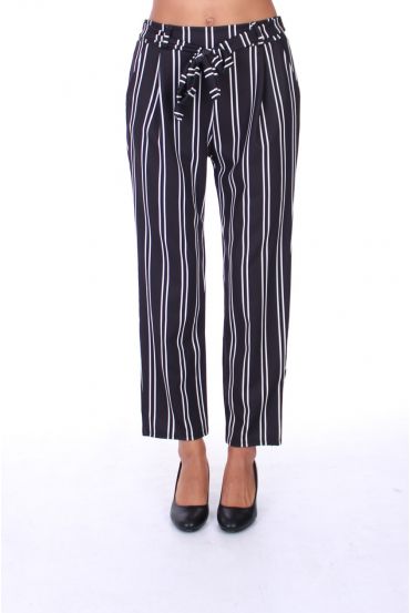 PANTALON RAYE 0183 NOIR