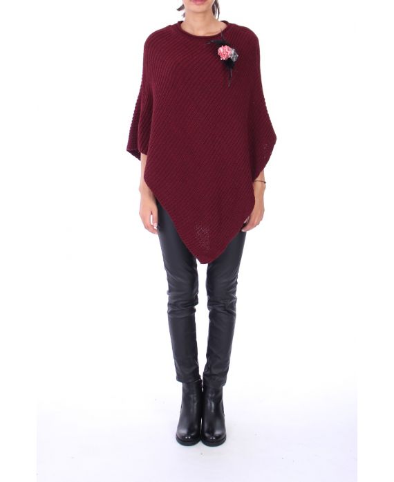 PONCHO BROCHE 0195 BORDEAUX