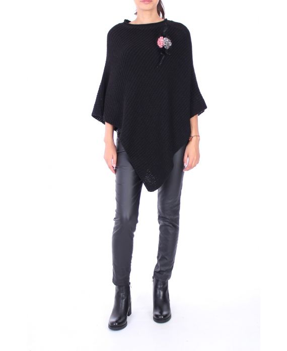 PONCHO BROCHE 0195 NOIR