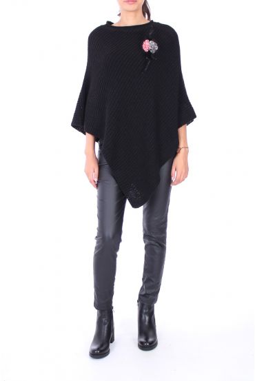 PONCHO BROCHE 0195 NOIR