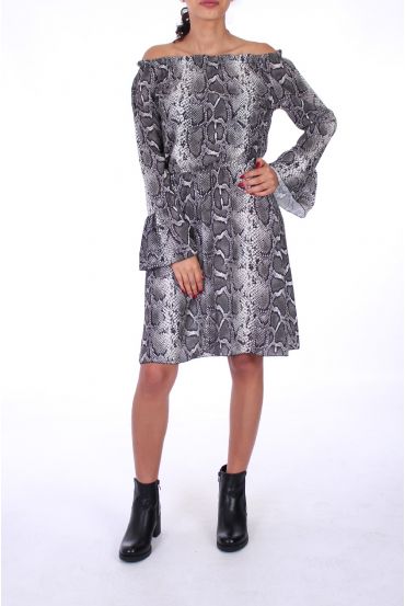 DRESS PRINTED REPTILE 0218 GREY