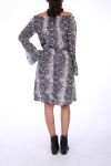 VESTIDO IMPRESO DE REPTILES 0218 GRIS