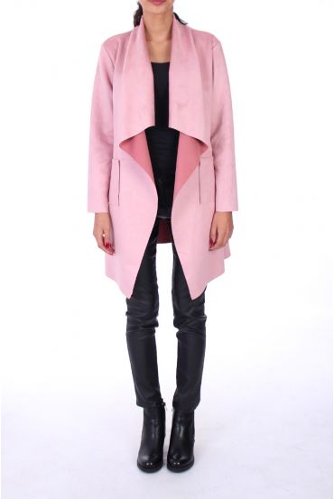 CAPPOTTO IN PELLE NABUK 0231 ROSA