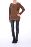 PULL IMPRIME GEOMETRIQUE 0227 MOUTARDE