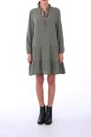 KLEID AUSSCHNITT HAT KNÜPFEN 0216 KHAKI