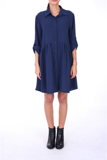 VESTIDO DE FORMA CAMISA BOUTONEE 0222 AZUL