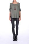 TUNIC + NECKLACE 0215 KHAKI