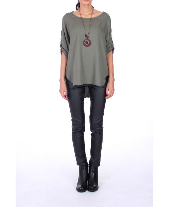 TUNIC + NECKLACE 0215 KHAKI