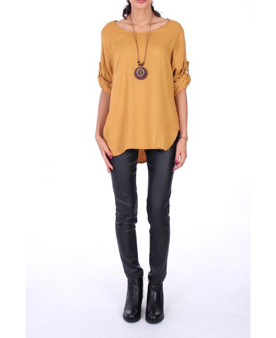 TUNIC + NECKLACE 0215 MUSTARD