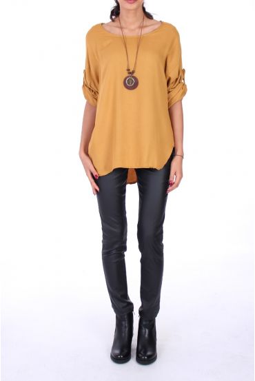 TUNIC + NECKLACE 0215 MUSTARD