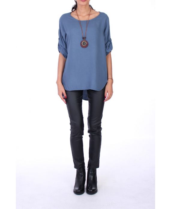 TUNIC + NECKLACE 0215 NAVY