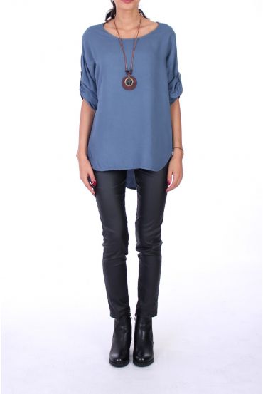 TUNIC + NECKLACE 0215 NAVY