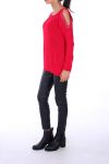 SWEATER RHINESTONE MOHAIR 0122 RED