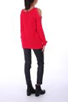 PULL STRASS MOHAIR 0122 ROUGE