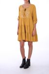 DRESS BOHEME SEQUINS 0236 MUSTARD