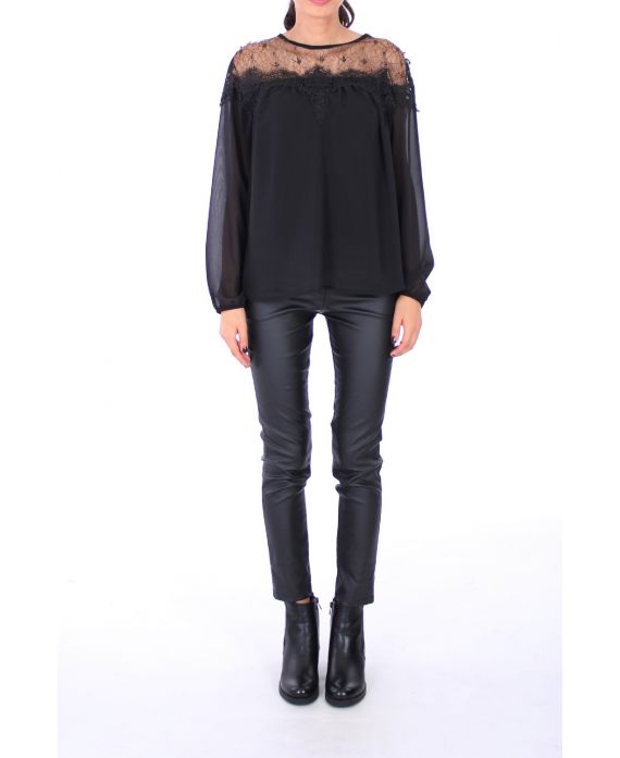 BLUSA DE ENCAJE 0257 NEGRO