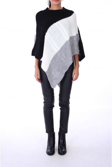 PONCHO 0238 ZWART