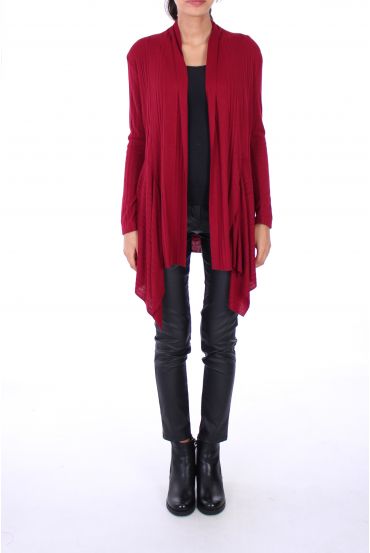 VEST MET ASYMMETRISCHE KAP 0261 BORDEAUX