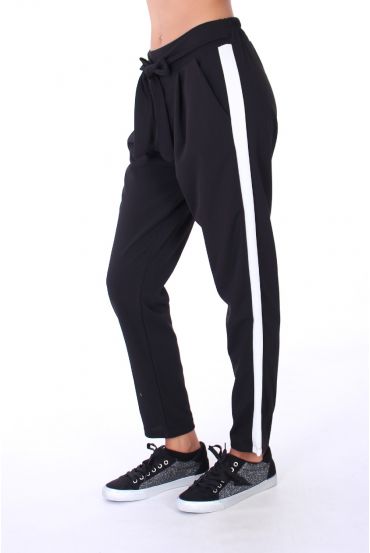 PANTALONES TIENE BANDA 0265 NEGRO