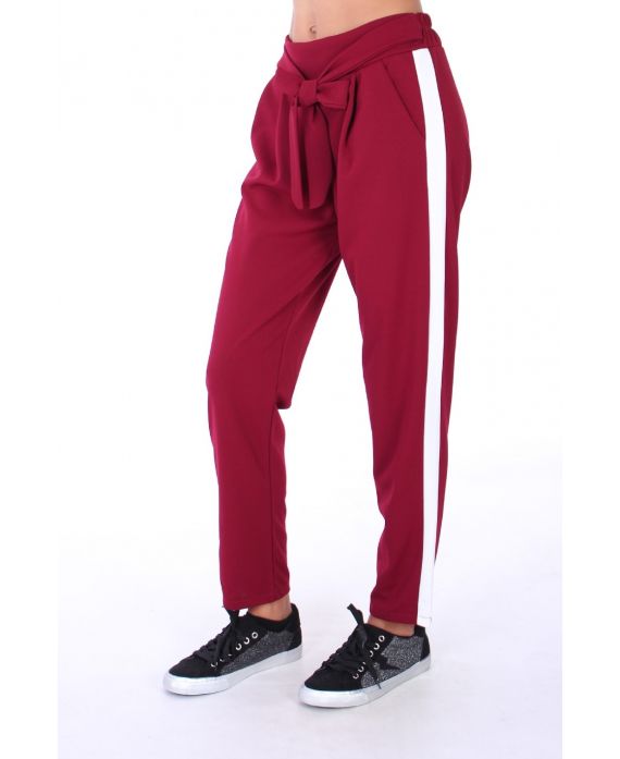 PANTALON A BANDE 0265 BORDEAUX