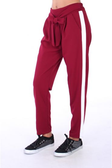 PANTALON A BANDE 0265 BORDEAUX